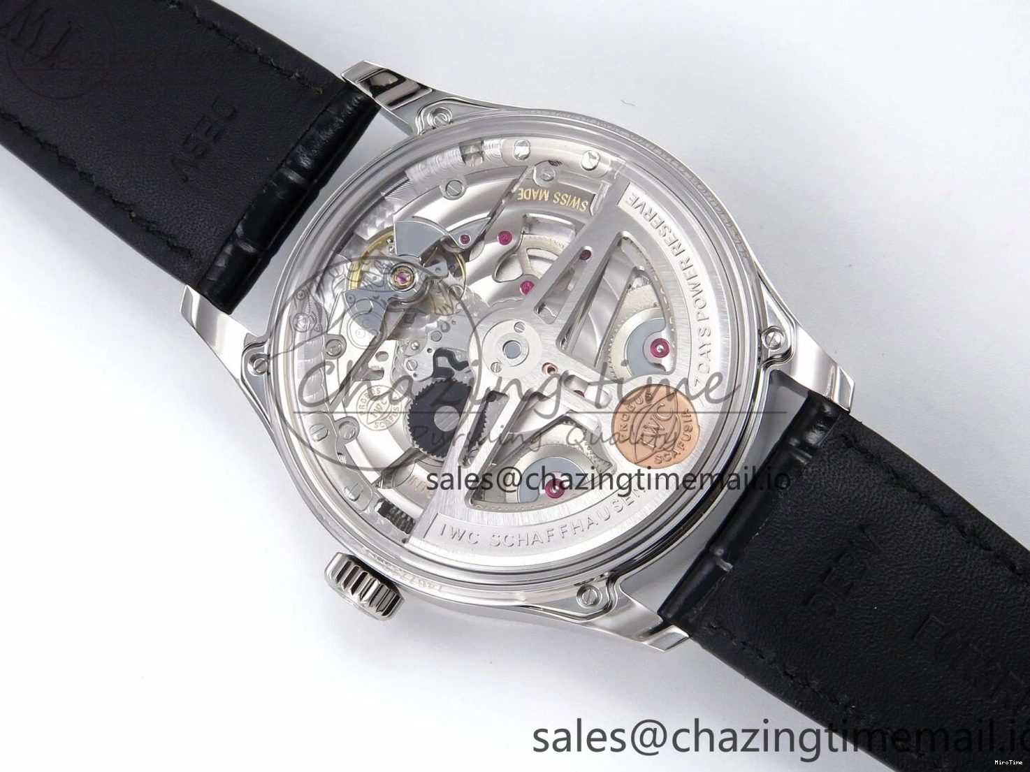 MIROTIME 0127 Portugieser Automatic SS IW501704 APSF 1:1 Best Edition Blue Dial on Black Leather Strap A HighPerformance 7008